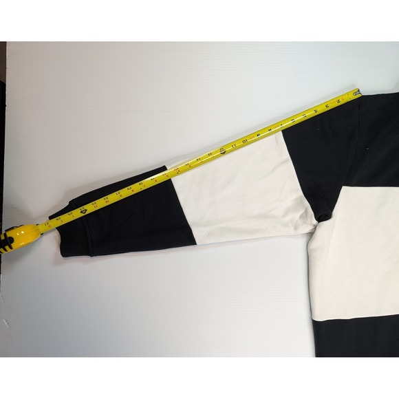 Adidas Mens Colorblock Pullover Hoodie Black White Logo Fleece XL FN6373 - Picture 9 of 10